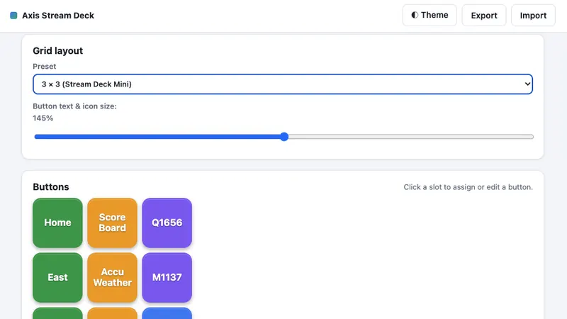Screenshot of AXIS PTZ CamStreamerApps Chrome Extension