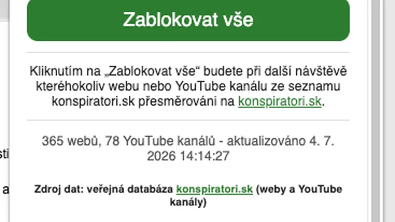 Screenshot of Fake Dezinfo Alert Blocker