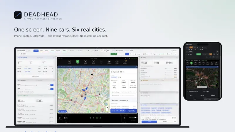 Screenshot of GAME Deadhead RoboTaxi Fleet Simulator